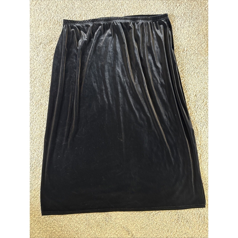 Kathie Lee Women Slit Maxi Skirt Velvet Black Plus‎ Size 26W